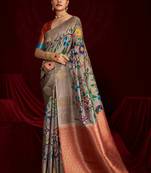 rust color soft silk blend fabric graceful partywear saree