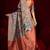 rust color soft silk blend fabric graceful partywear saree