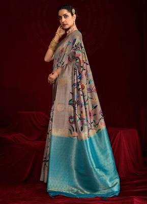 teal soft silk blend graceful partywear saree 1