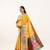 yellow color woven designer banarasi pashmina silk blend saree