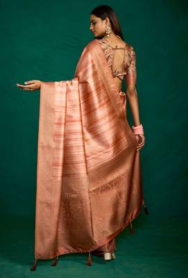 corol beautiful tussar silk blend fabric sophisticated woven saree 2