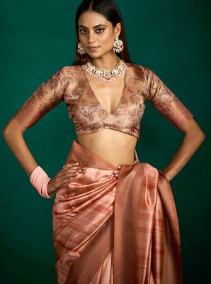 corol beautiful tussar silk blend fabric sophisticated woven saree 4