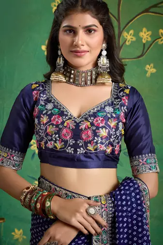 navy blue faux festive special partywear saree