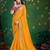 yellow color faux fabric festive special partywear saree