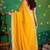 yellow color faux fabric festive special partywear saree
