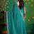 sea green color faux fabric festive special partywear saree