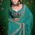 sea green color faux fabric festive special partywear saree