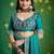 sea green color faux fabric festive special partywear saree