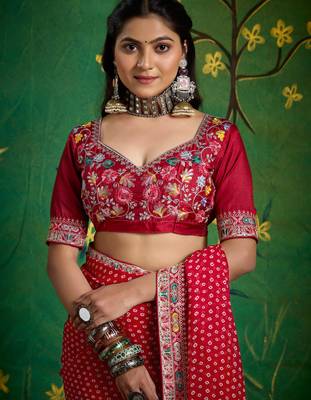 maroon faux festive special partywear saree 4