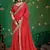 red color faux fabric festive special partywear saree