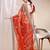 orange color banarasi crush fabric ethnic embroidered partywear saree