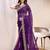 purple color organza fabric ethnic embroidered partywear saree