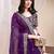 purple color organza fabric ethnic embroidered partywear saree
