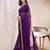 purple color organza fabric ethnic embroidered partywear saree