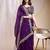 purple color organza fabric ethnic embroidered partywear saree