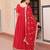 Red Faux Blooming Gown with Dupatta & Zari Sequin Embroidery | Fully Stitched Festive & Partywear Gown for Women