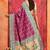 rani pink color velvet tussar silk blend fabric partywear saree with paithani pallu and traditional ghatchola print