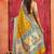 gold color velvet tussar silk blend fabric partywear saree with paithani pallu and traditional ghatchola print