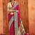 magenta rose color velvet tussar silk blend fabric partywear saree with paithani pallu and traditional ghatchola print