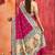 magenta rose color velvet tussar silk blend fabric partywear saree with paithani pallu and traditional ghatchola print