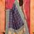 violet indigo color velvet tussar silk blend fabric partywear saree with paithani pallu and traditional ghatchola print