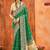 green color velvet tussar silk blend fabric partywear saree with paithani pallu and traditional ghatchola print
