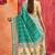 light firozi color velvet tussar silk blend fabric partywear saree with paithani pallu and traditional ghatchola print