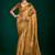 bronze gold color beautiful tussar silk blend fabric sophisticated woven designer saree