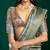 green grey color beautiful tussar silk blend fabric sophisticated woven designer saree