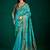 firozi color beautiful tussar silk blend fabric sophisticated woven designer saree