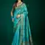 firozi color beautiful tussar silk blend fabric sophisticated woven saree