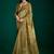mehandi color beautiful tussar silk blend fabric sophisticated woven designer saree