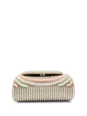 blush & bead silver & pastel multi crystal layered velvet clutch 8