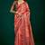 rust color beautiful tussar silk blend fabric sophisticated woven designer saree