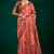 rust color beautiful tussar silk blend fabric sophisticated woven saree