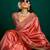 rust color beautiful tussar silk blend fabric sophisticated woven designer saree