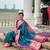 woven meenakari jacquard designer rama color paithani silk blend saree