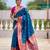 woven meenakari jacquard designer sky blue color paithani silk blend saree