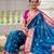 woven meenakari jacquard designer sky blue color paithani silk blend saree