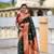 green color paithani silk blend woven meenakari jacquard designer saree