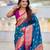 firozi color paithani silk blend woven meenakari jacquard designer saree