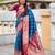 firozi color paithani silk blend woven meenakari jacquard designer saree