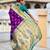 magenta color paithani silk blend woven meenakari jacquard designer saree