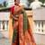 mahendi color paithani silk blend woven meenakari jacquard designer saree