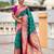 rama color paithani silk blend woven meenakari jacquard designer saree