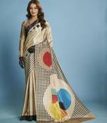 grey color malai crepe art silk fabric beautiful digital printed saree