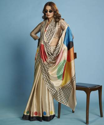 grey malai crepe art silk blend digital printed saree 4