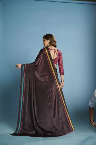 purple malai crepe art silk blend digital printed saree