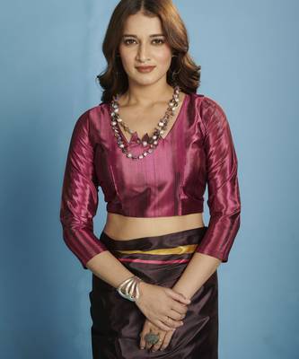 purple malai crepe art silk blend digital printed saree 3