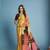 yellow color malai crepe art silk fabric beautiful digital printed saree